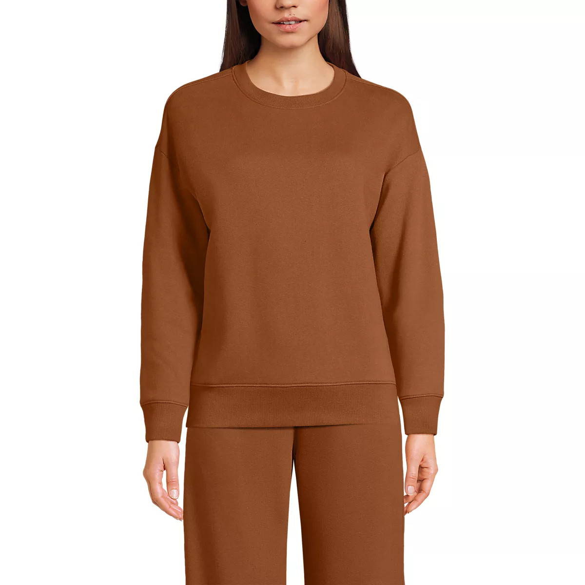 Women's Relaxed Serious Sweats Long Sleeve Crewneck Sweatshirt | Lands' End (US)