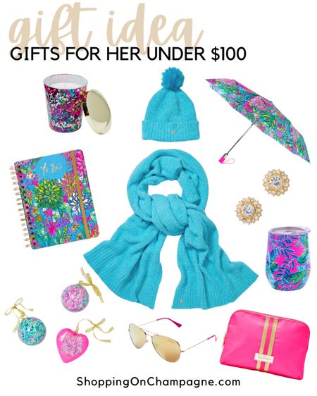 Gifts for her under $100 - Ideas include candle, planner, Christmas ornaments, sunglasses, hat, scarf, umbrella, earrings, wine glass, and makeup bag.✨


#LTKGiftGuide #LTKHoliday #LTKunder100