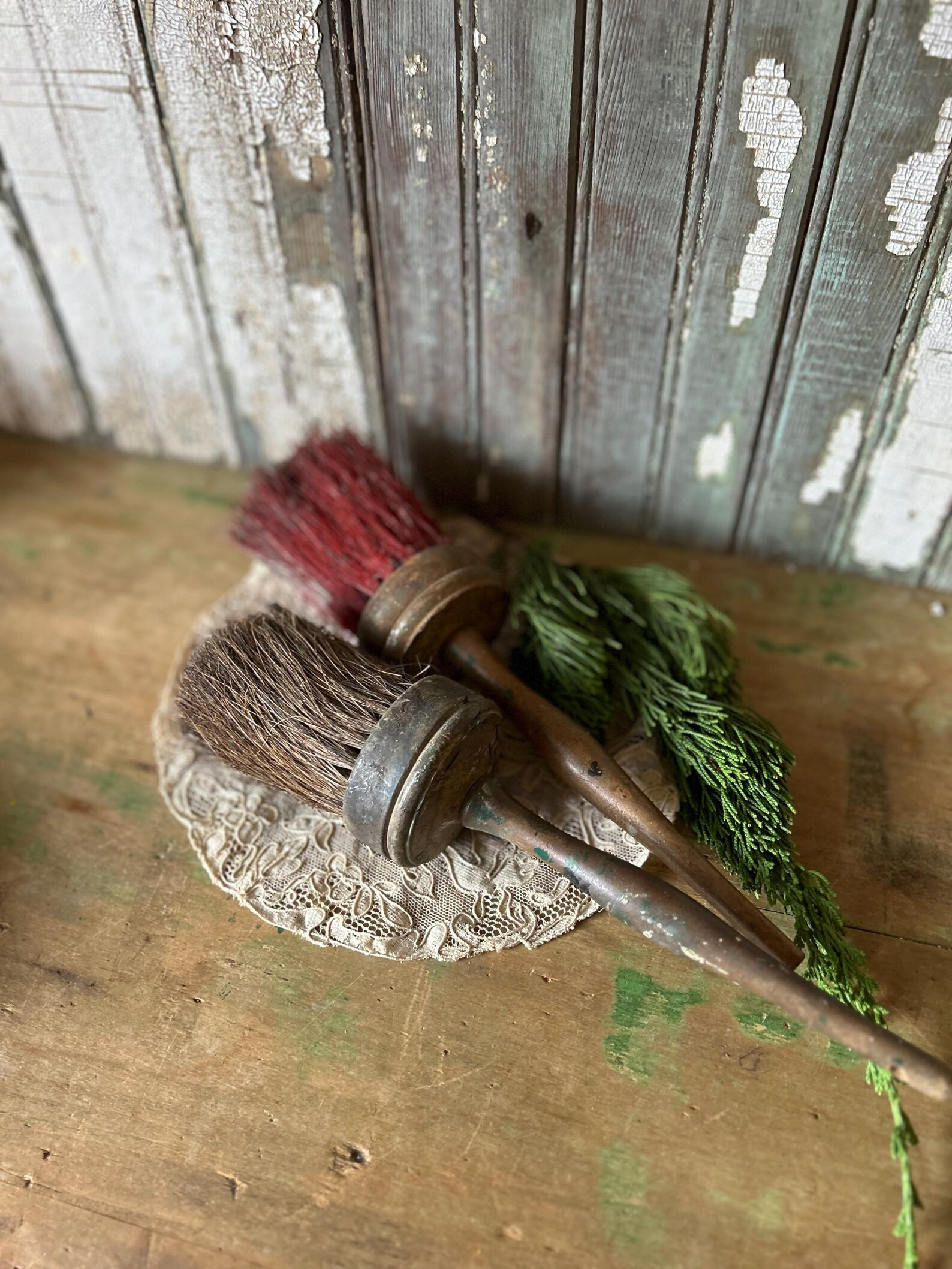 Vintage, Antique Round Paint Brushes, Wood Turned Handles - Etsy | Etsy (US)