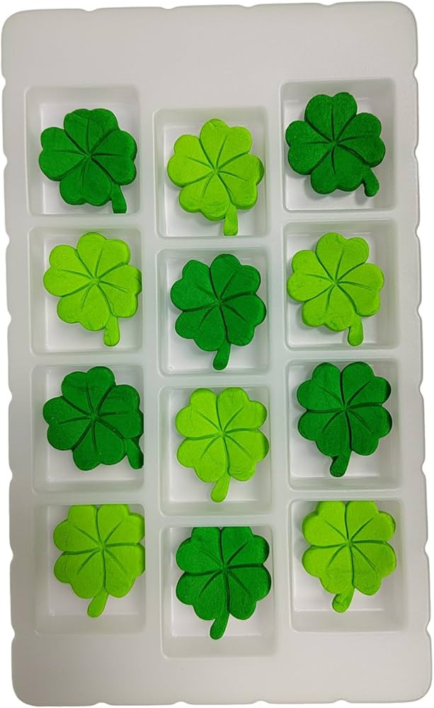 Edible Shamrock Cake Decorations, 12pcs Green Leaf Icing Decoration, St. Patrick's Day Themed Clo... | Amazon (US)