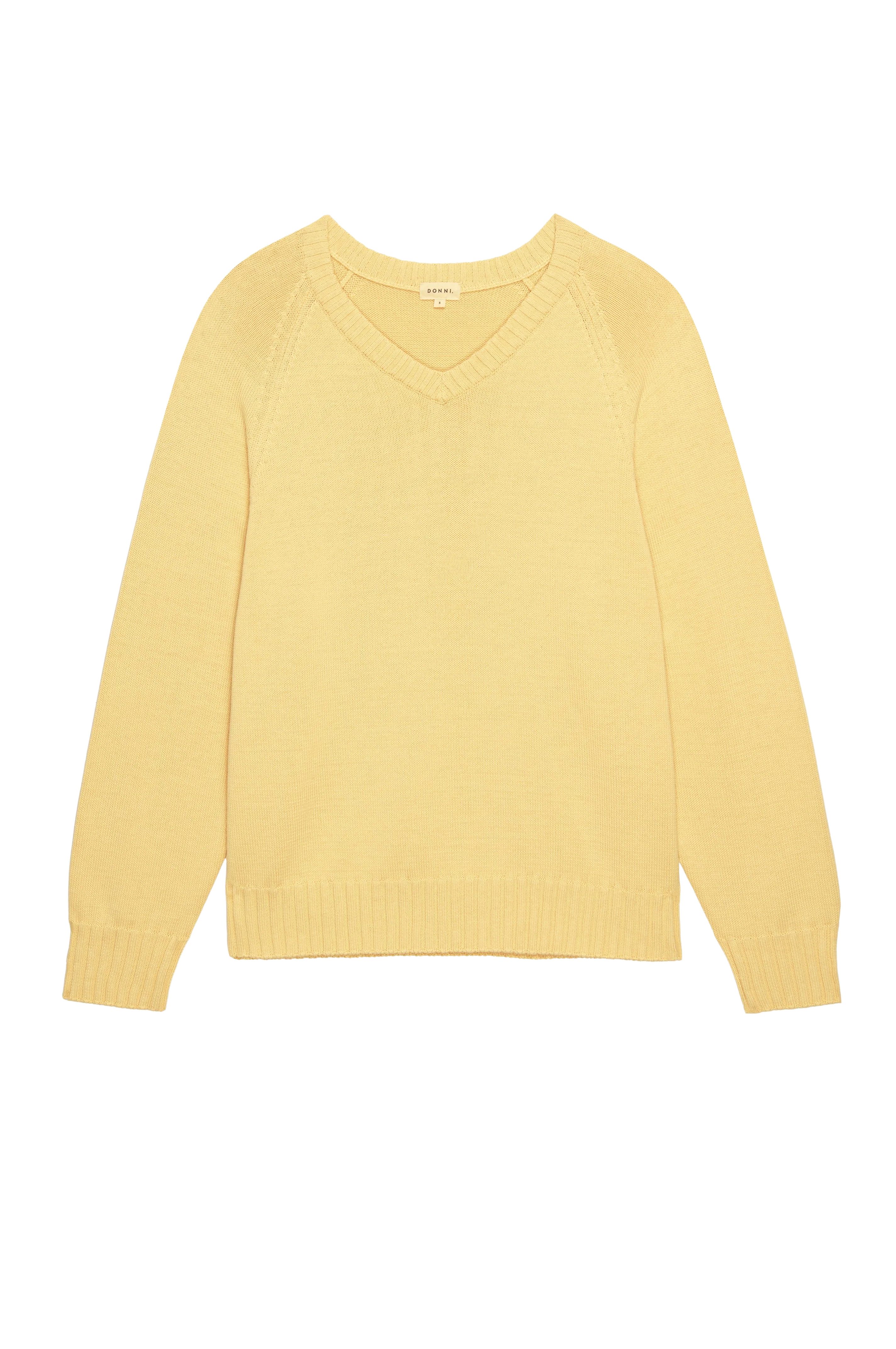 The Cotton Knit V-Neck Sweater | DONNI.