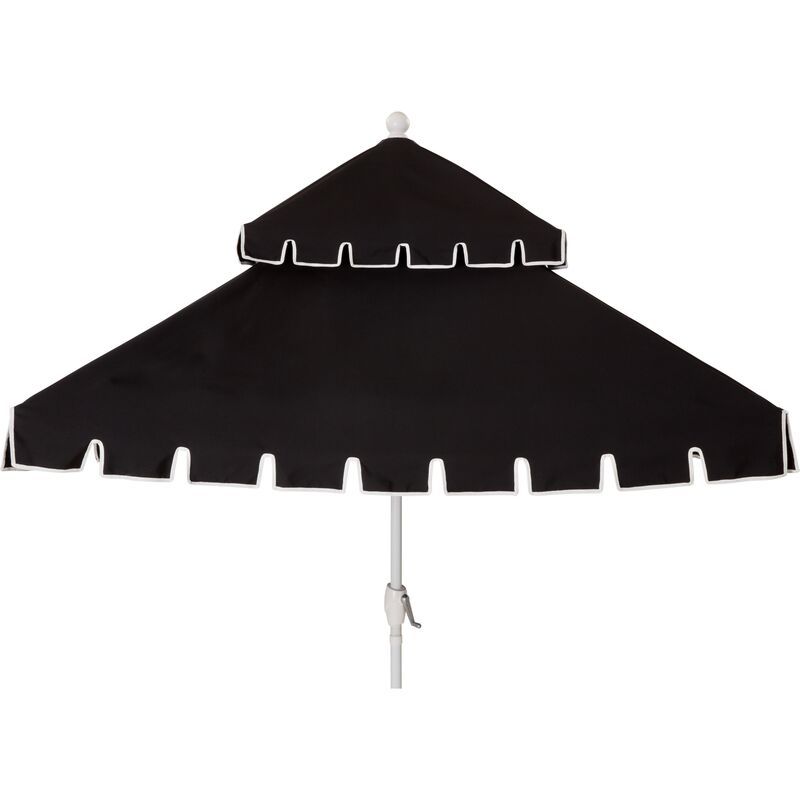 Liz Two-Tier Square Patio Umbrella, Black | One Kings Lane