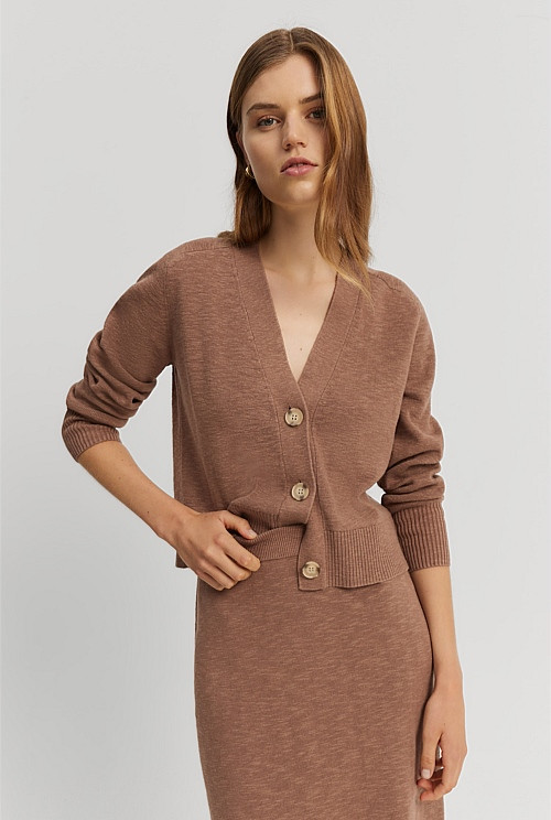 Organically Grown Cotton Linen Cardigan | Country Road