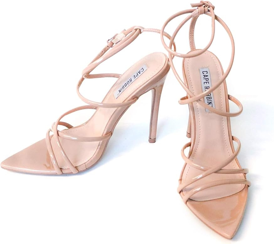Cape Robbin Ada Sexy Stiletto High Heels for Women, Strappy Pointed Open Toe Shoes Heels | Amazon (US)