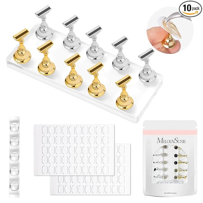 Amazon.com: MelodySusie Nail Stand for Press Ons, Big Transparent Acrylic Magnetic Base for Pract... | Amazon (US)