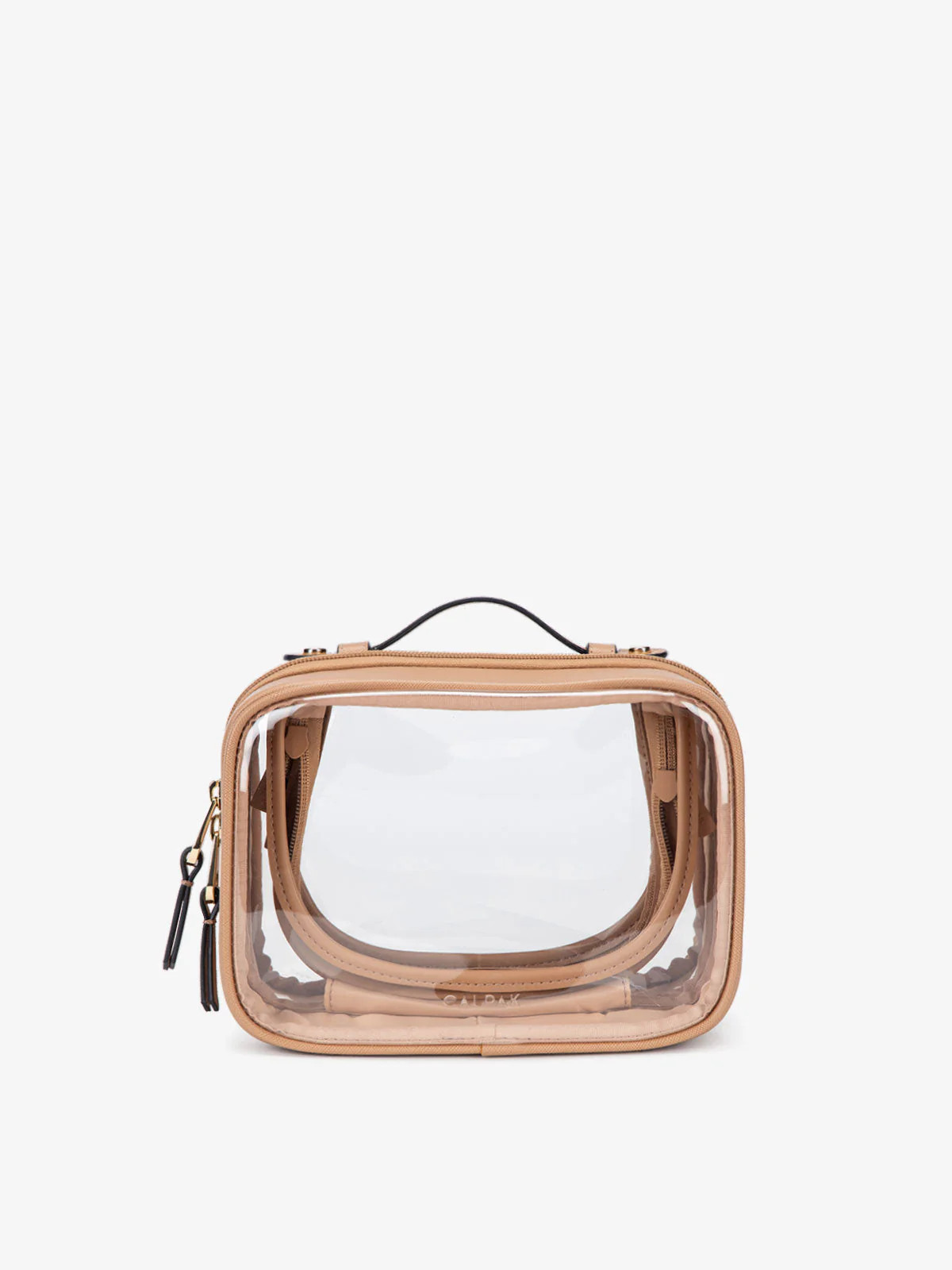 Medium Clear Cosmetics Case in Caramel | CALPAK