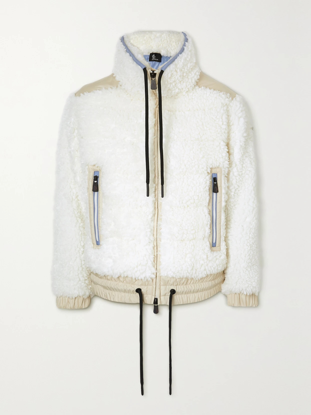 Moncler Grenoble - Appliquéd Shell-paneled Faux Shearling Down Ski Jacket - White | NET-A-PORTER (US)
