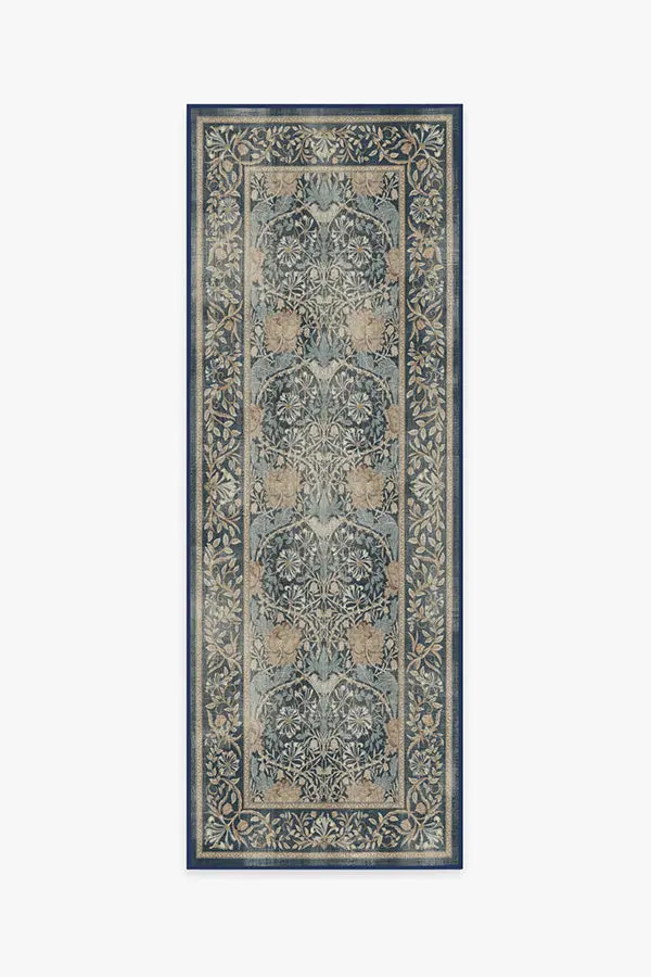 Morris & Co. Honeysuckle & Tulip Indigo Rug | Ruggable