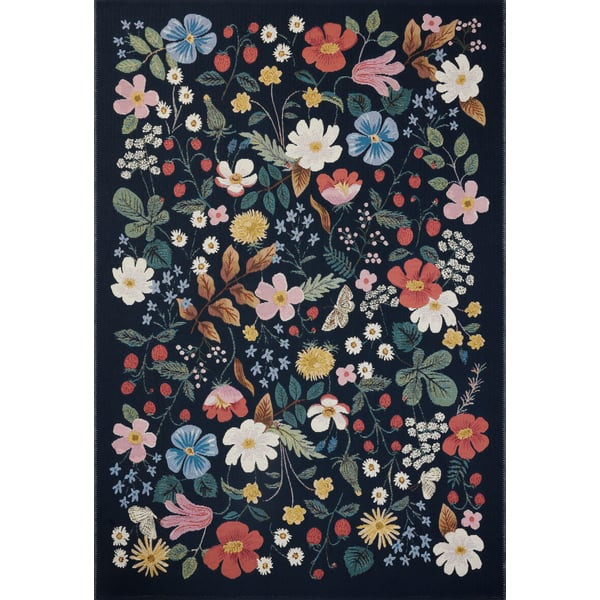 Perennial Strawberry Fields (PRN-02) Navy/Black Outdoor Area Rug | Rugs Direct