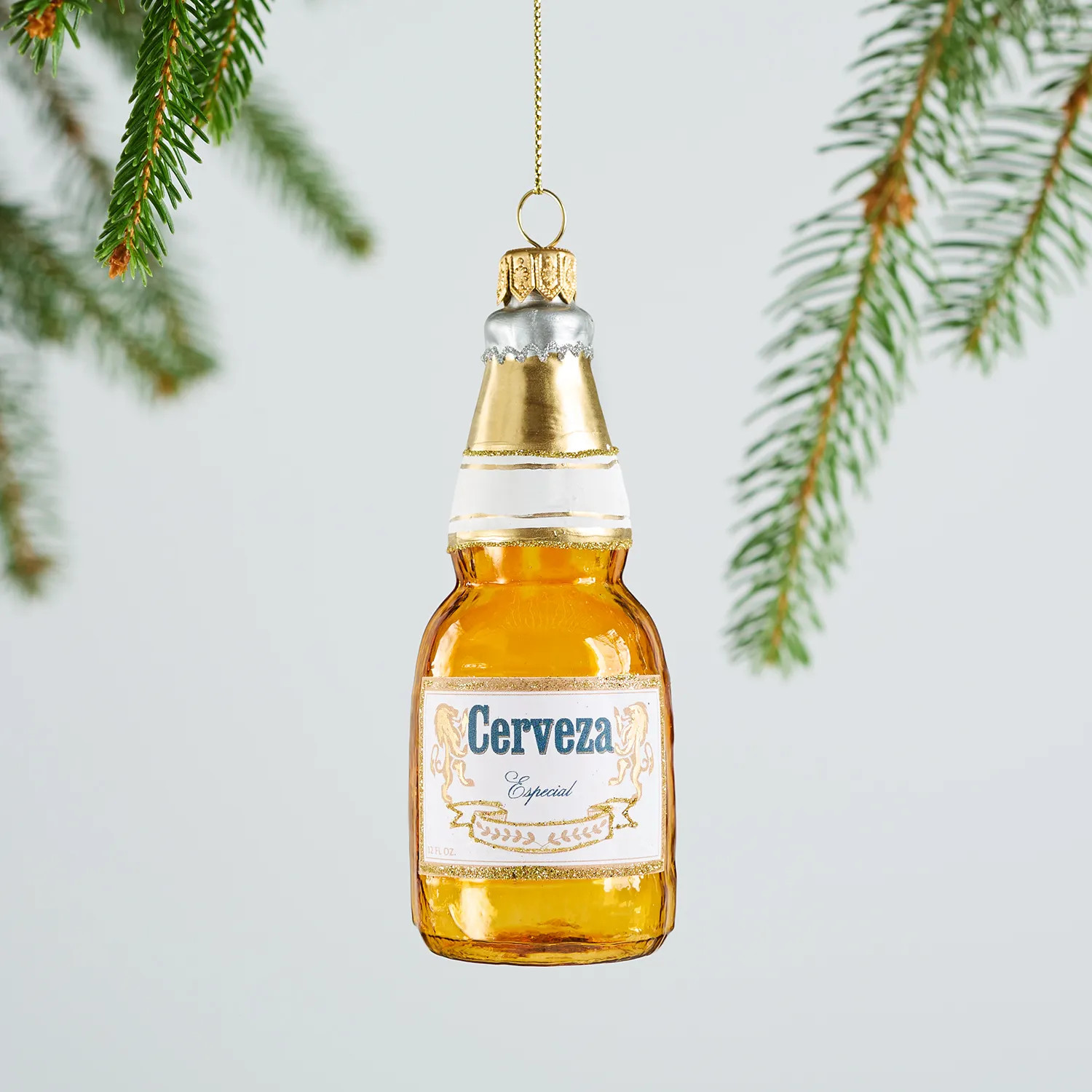 Sur La Table Beer Bottle Glass Ornament, 4.7" | Sur La Table