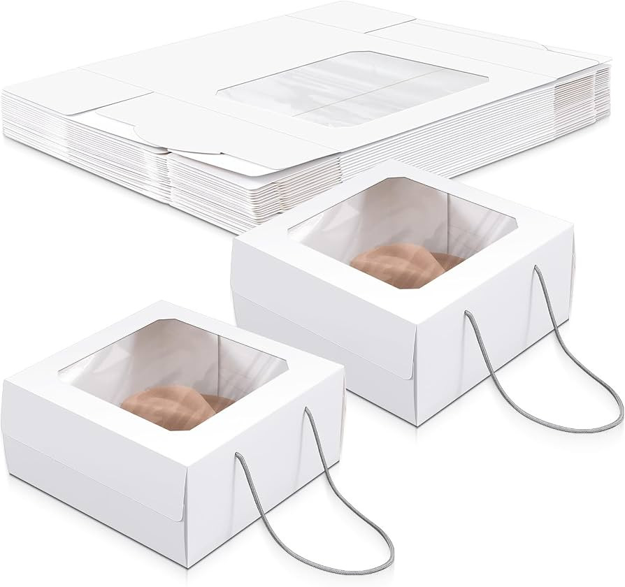Feifeiya 5 Pcs White 15 x 15 x 7 inch Hat Boxes with Window for Travel Large Cardboard Hat Case O... | Amazon (US)
