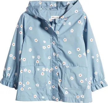 Kids' Floral Print Recycled Polyester Hooded Windbreaker | Nordstrom