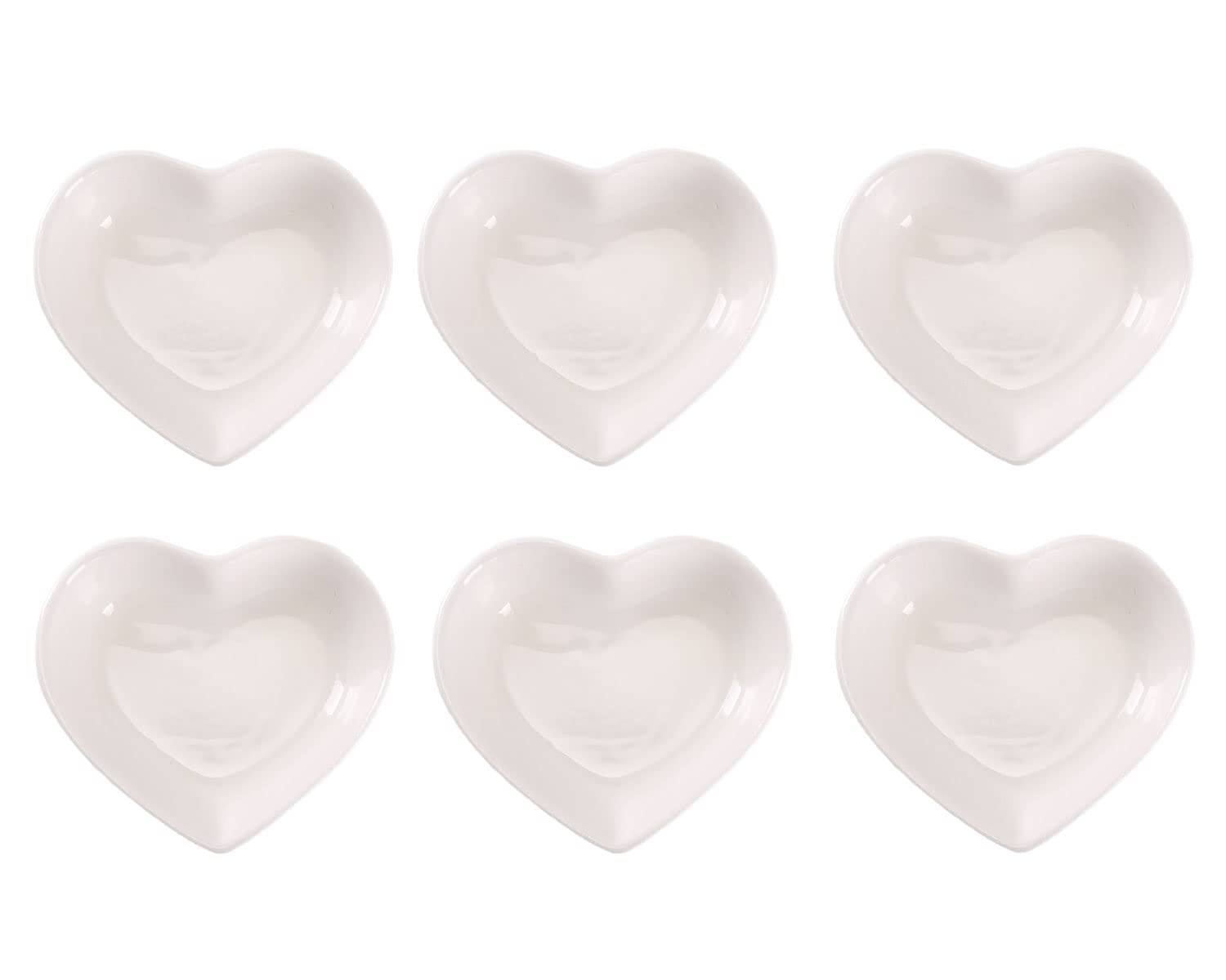 WHJY White Love Heart Shaped Ceramic Side Dish Bowl, Contemporary Porcelain Side Dishes Bowl, Sea... | Amazon (US)