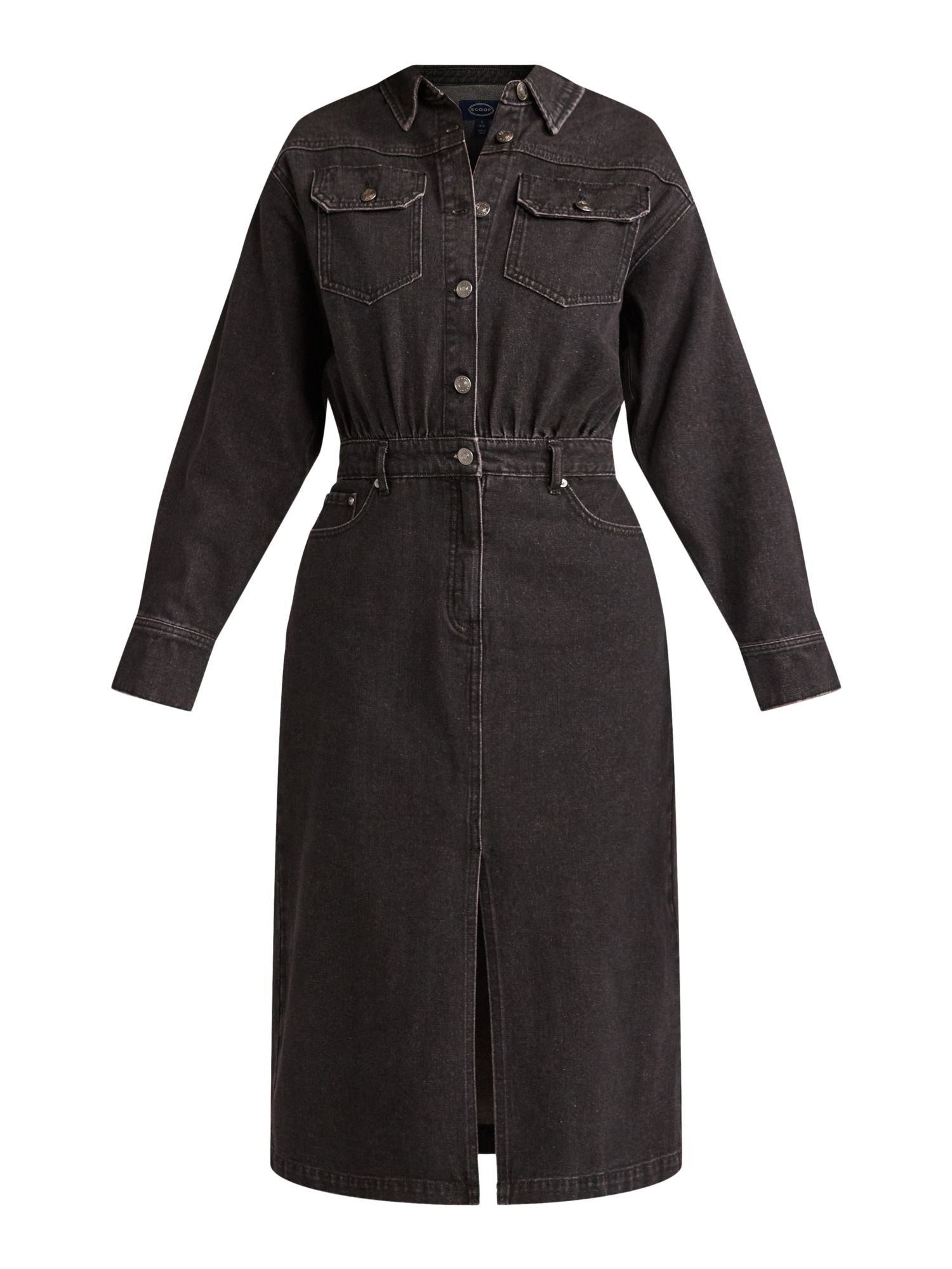 Scoop Women's Midi Denim Shirt Dress, Sizes XS-XXL | Walmart (US)