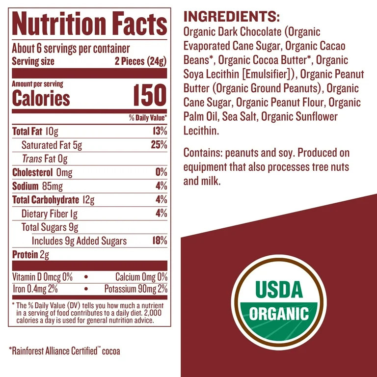 Justin's Mini Dark Chocolate Peanut Butter Cups, 4.7 Oz, Pack of 6 | Walmart (US)