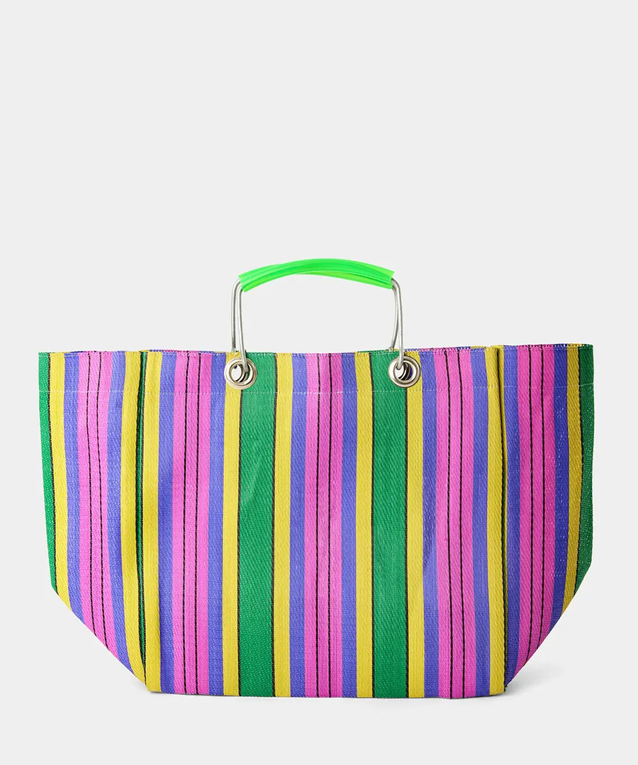 Striped Woven Basket Bag | Joe Browns