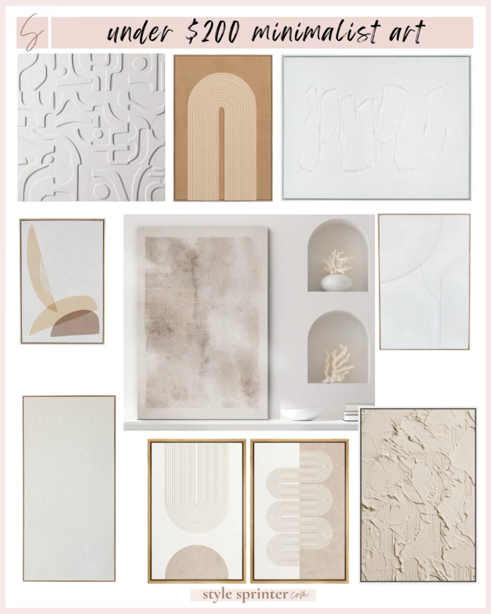Under $200 minimalist art. Neutral wall art. Mid century modern white and beige art. 

#LTKHome #LTKSaleAlert #LTKFindsUnder100