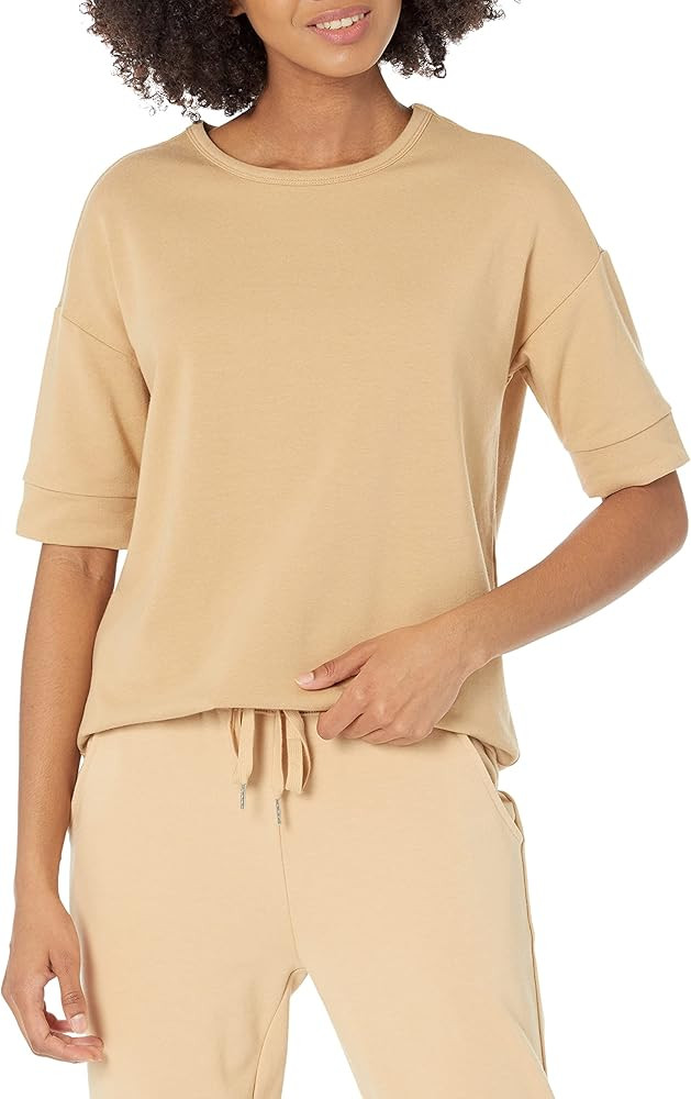 Daily Ritual Women's Terry Cotton and Modal Slouchy Short-Sleeve Sweatshirt | Amazon (US)