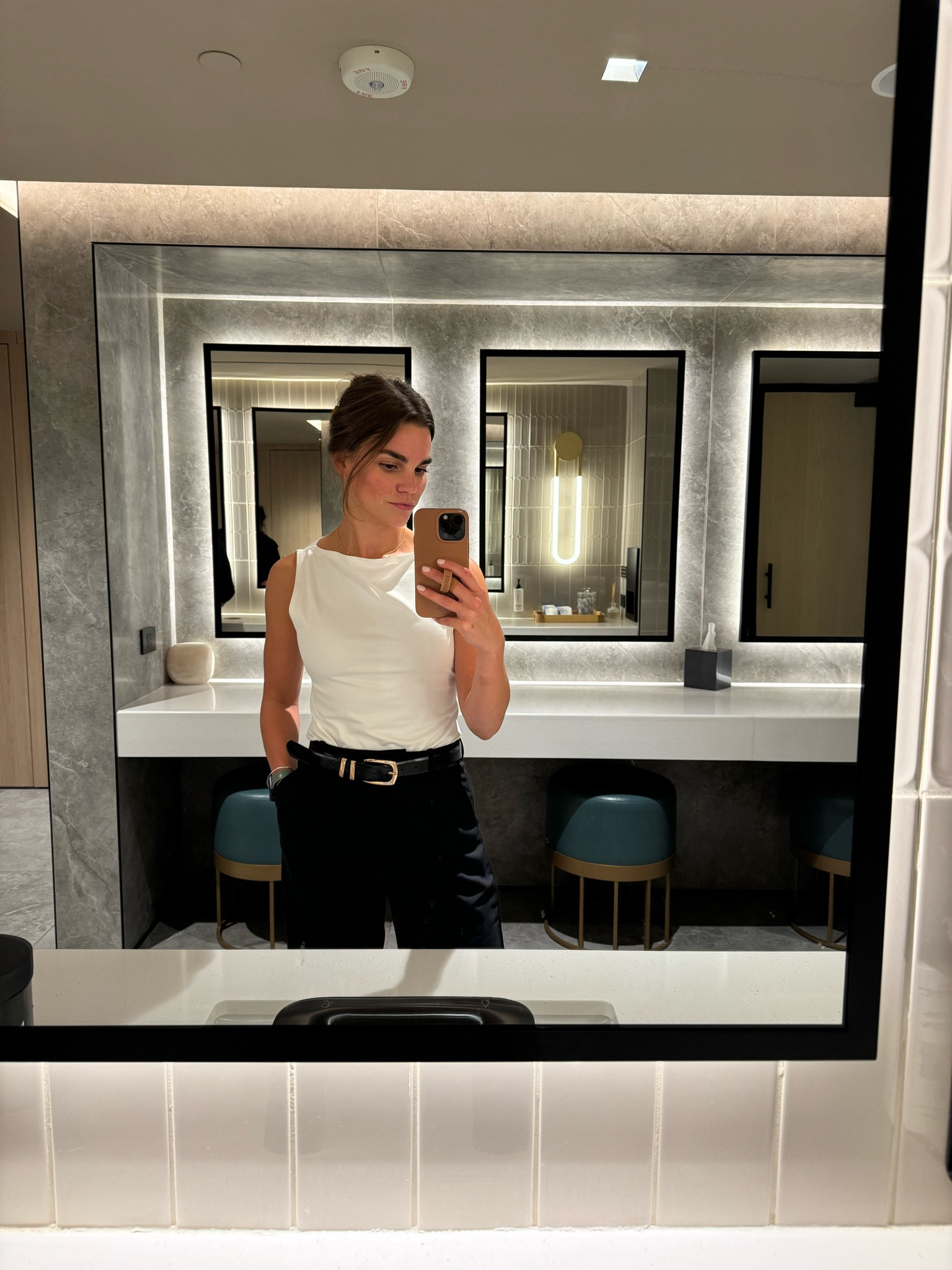 these Abercrombie trousers are an absolute home run — wearing size 25

top is Amazon & the best basic tank to pair with anything and everything — wearing size S

belt is also Amazon ✌🏻