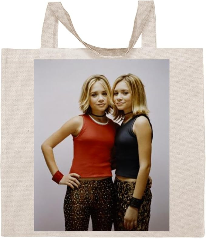 Ashley and Mary-Kate Olsen - Cotton Photo Canvas Grocery Tote Bag #IDPP1033933 | Amazon (US)