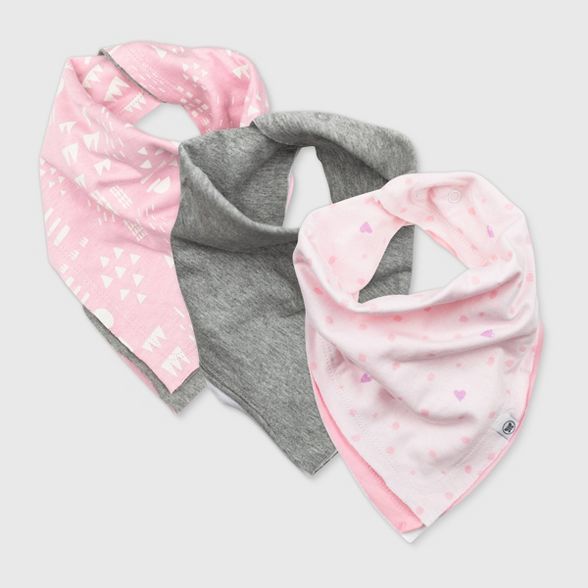 Honest Baby Girls' 3pk Organic Cotton Love Dot Bandana Bib | Target