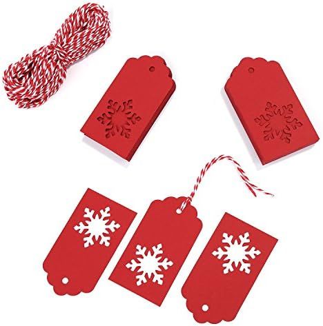 Whaline 100 Pcs Paper Tags Kraft Gift Tags Snowflake Shape Hang Labels with 30 Meters Twine for DIY  | Amazon (US)