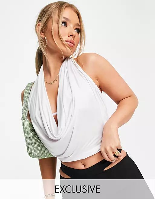 ASYOU cowl insert two piece halter top in white | ASOS (Global)