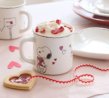 Peanuts Snoopy™ Hearts Stoneware Decal Mug | Pottery Barn (US)