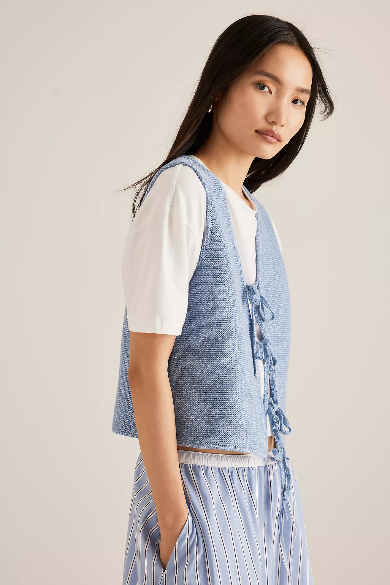 ALIGNE Isla Tie-Front Knit Waistcoat | Anthropologie (UK)