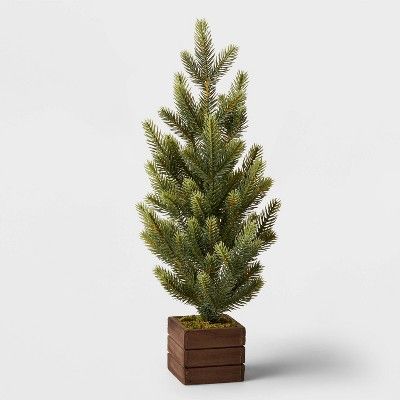 18&#34; Decorative Faux Greenery Tree with Wood Base - Wondershop&#8482; | Target