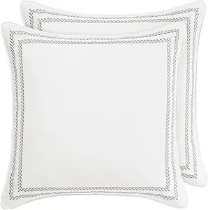 Laura Ashley Home - Euro Sham Set, Smooth Cotton Shams with Zipper Closure, Lightweight & Stylish... | Amazon (US)