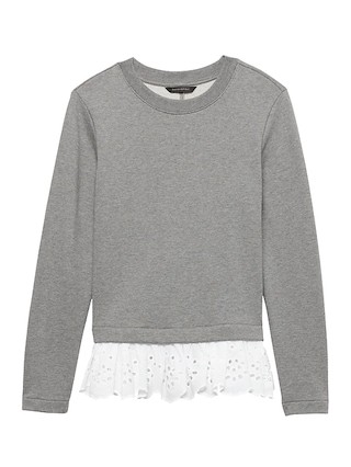 Eyelet Hem Couture Sweatshirt | Banana Republic US