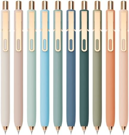 Linbsunne Gel Pens Black Ink Pens for Office 0.5mm Fine Point Pen Smooth Writing Retractable (Met... | Amazon (US)