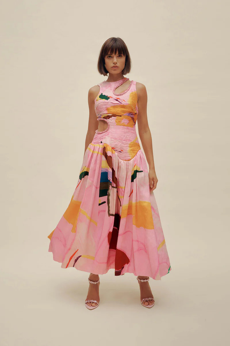 Jolie Abstract Cut Out Midi Dress | aje. (US, UK, Europe, ROW)