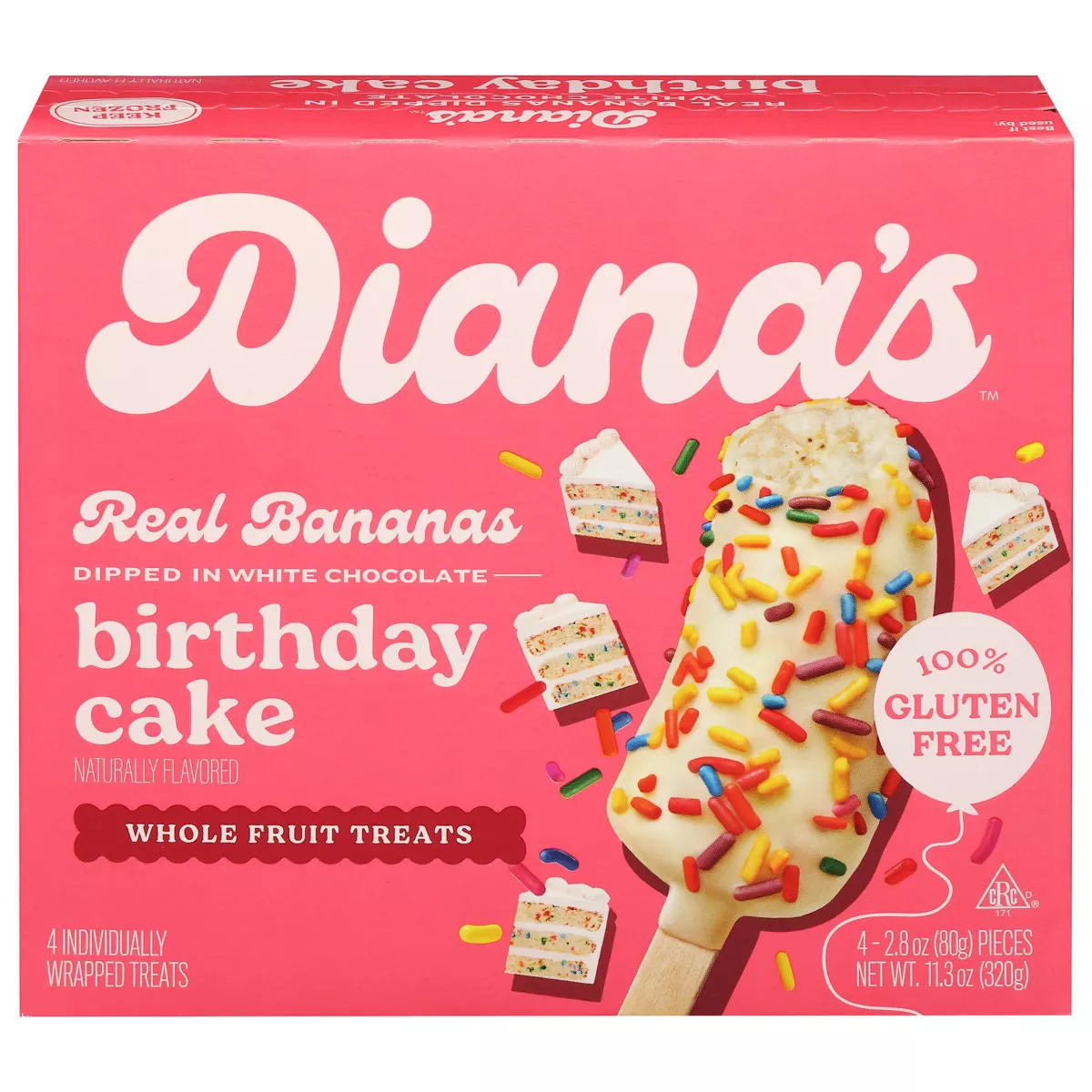 Diana's Bananas Frozen Birthday Cake Sticks - 11.3oz/4ct | Target