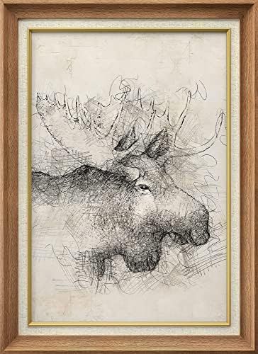 SIGNWIN Premium Frame Art Vintage Retro Forest Moose Portrait Animals Wilderness Illustrations Fine  | Amazon (US)
