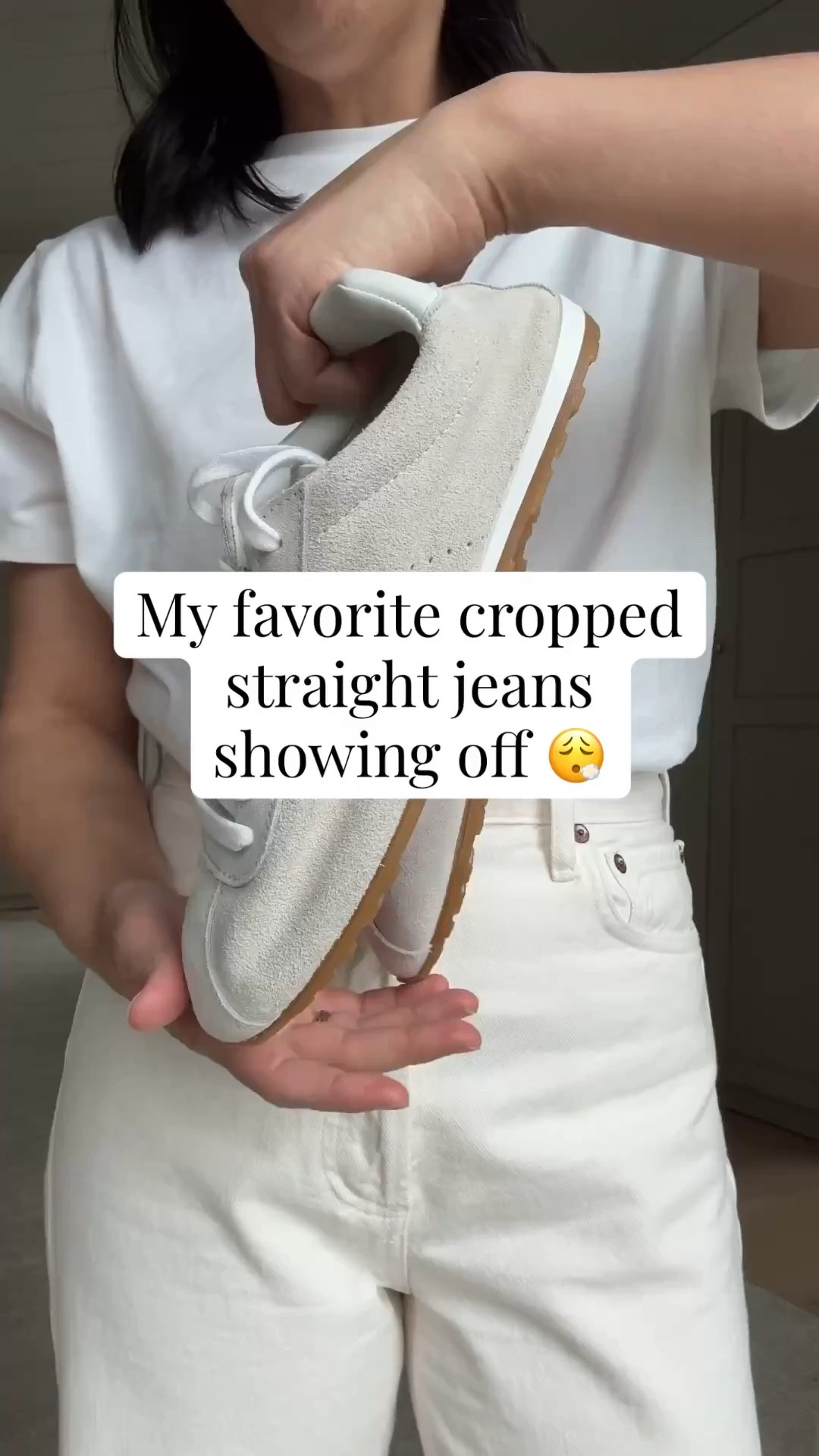 My favorite cropped straight jeans in white. These are butter soft. Great petite-friendly length. Reminder these are called mid length but fit like a high rise. 

Everlane tee medium
Gap sweater petite small
Agolde mid rise crop jeans 25 - fit like a high rise
Dolce Vita sneakers 6 - size up 
Quince bucket bag
Polo Ralph Lauren hat 
Dorsey earrings medium 
Dorsey James necklace 15"

#LTKPetite #LTKgrwm #LTKmomlife