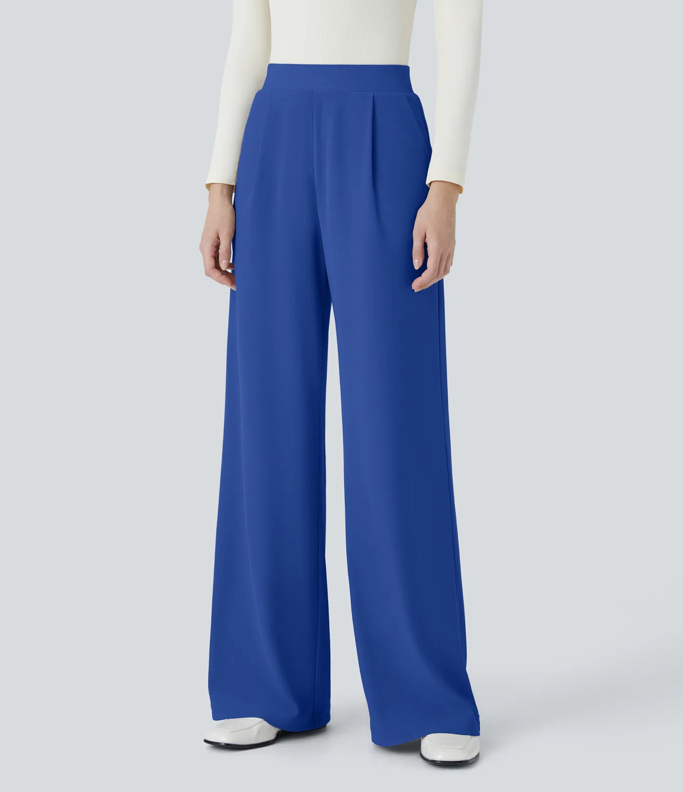 Halara Flex™ High Waisted Body Sculpt Waist-Slimming Pocket Wide Leg Micro Waffle Work Pants | HALARA