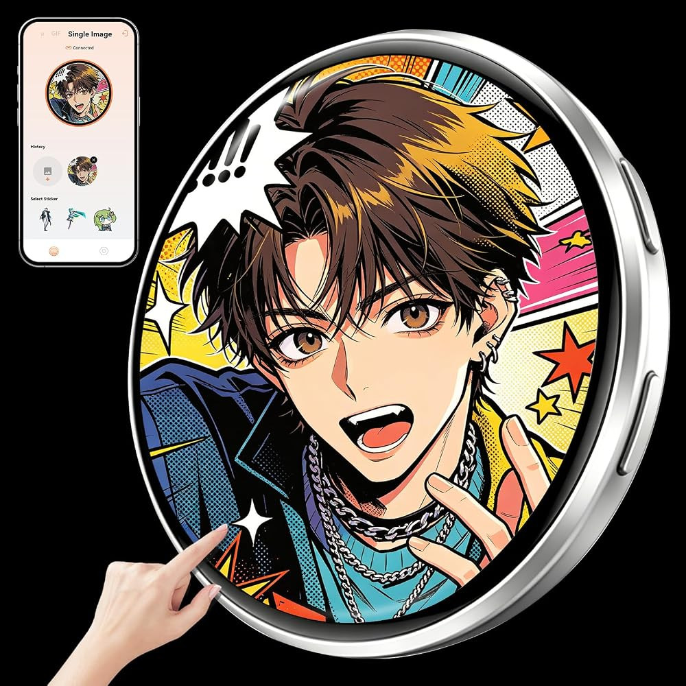 Digital Badge Pin with 1.7" IPS Screen,Bluetooth LED Pixel Pin Electronic Smart Display,Customiza... | Amazon (US)