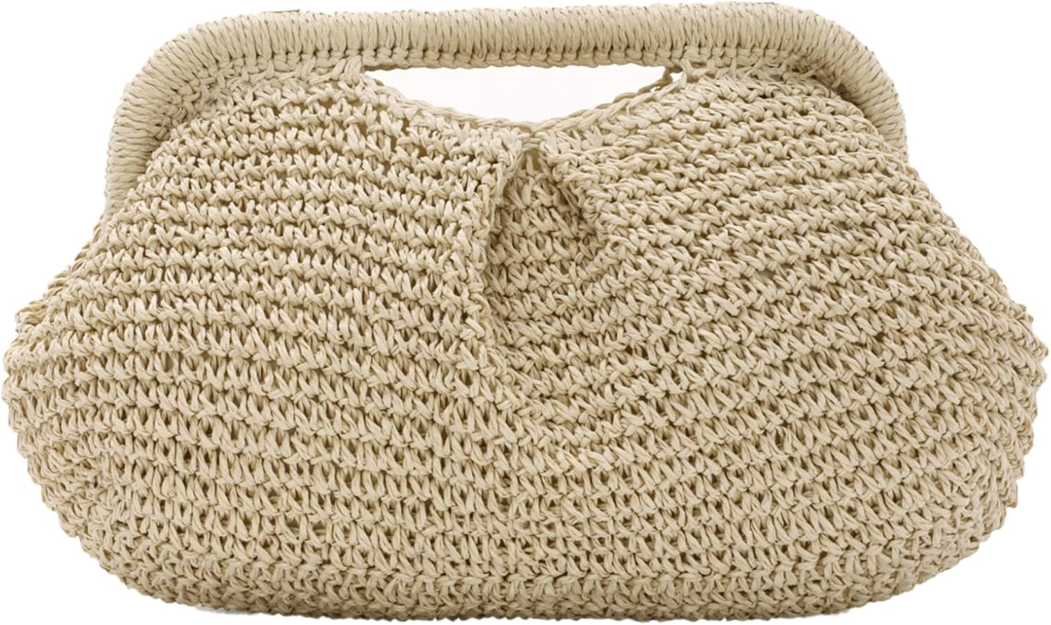 KUANG! Clutch Purses for Women Straw Woven Cloud Dumpling Bag Summer Beach Straw Clutch Crossbody... | Amazon (US)
