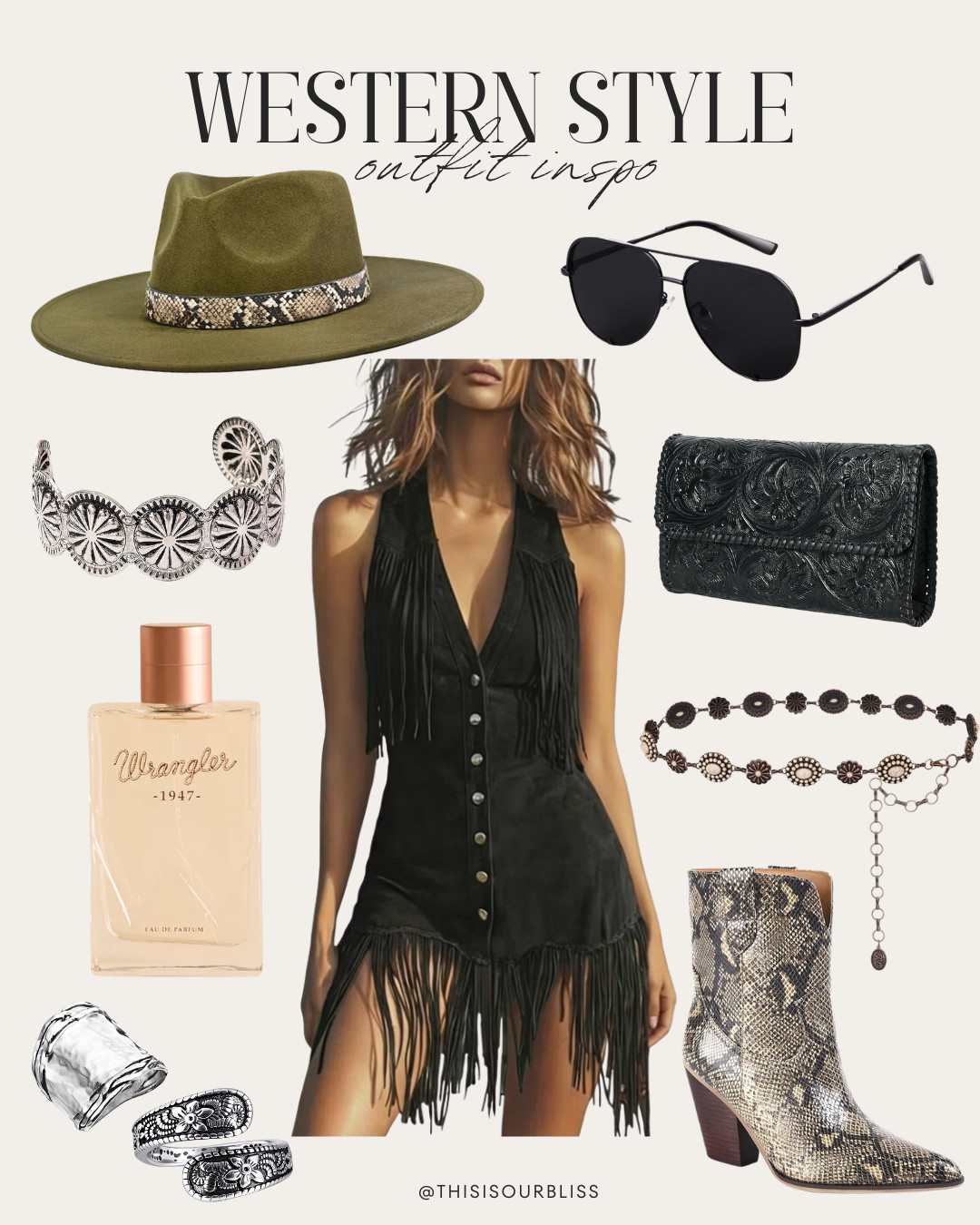 A little western, a little edgy 🤎🤠🐍 Western is having a moment this fall, and this black fringe dress is making a statement! The snakeskin-lined western hat + snakeskin booties are the perfect combo for an effortlessly edgy western look. 🖤

And the best part? Most of these pieces are affordable finds from Amazon!

#WesternStyle #WesternOutfit #FallOutfits #AmazonFinds  

 #LTKootd #LTKSeasonal #LTKSaleAlert