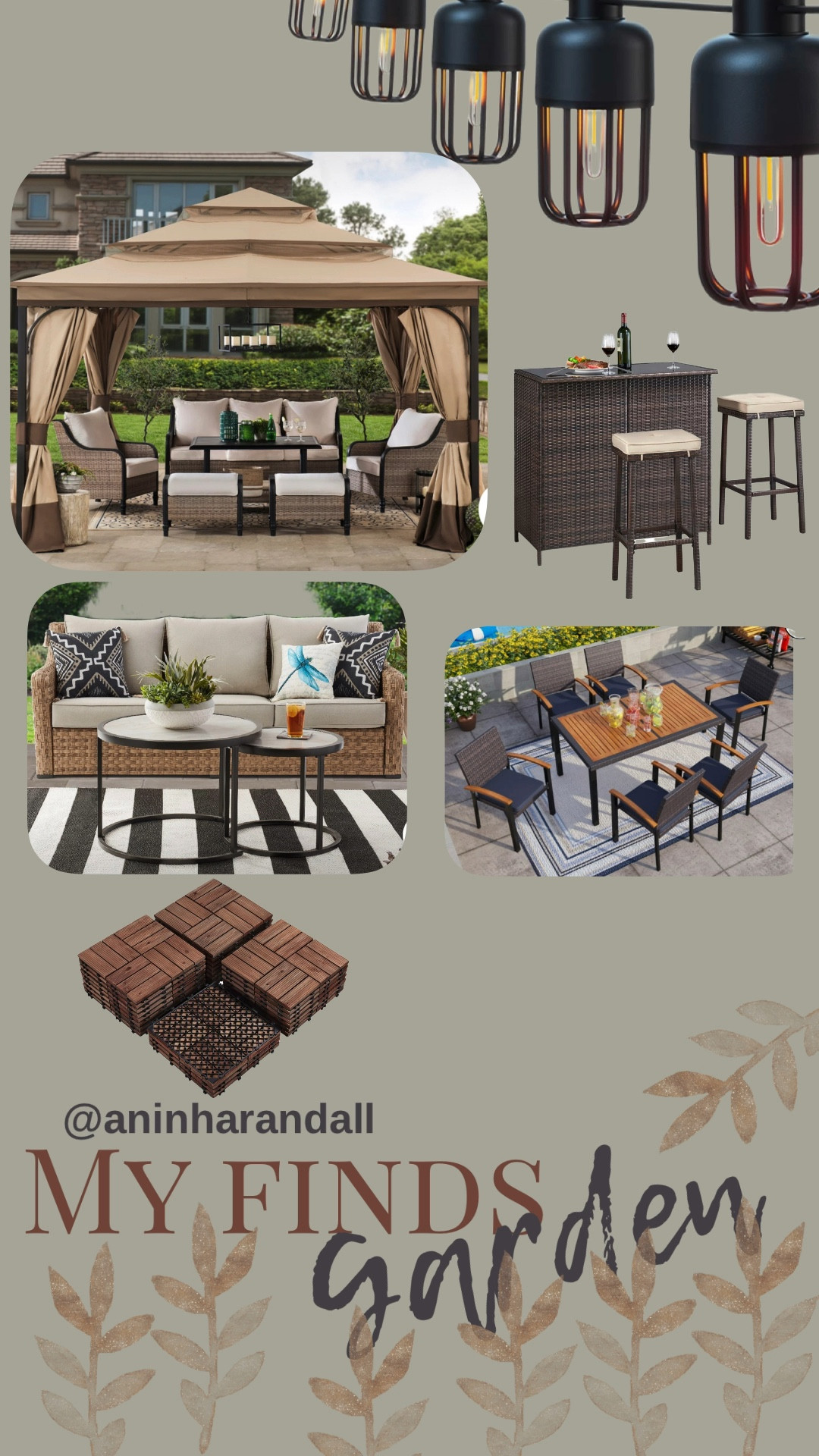 Steel Gazebo | Garden | BBQ | Outdoor | Backyard | Interlocking Wood Flooring Tiles for Deck | Outdoor Rattan Wicker Bar Set | Outdoor Patio Dining Set | Indoor | Outdoor Sofa |  3-Piece Sofa & Nesting Table Set with Patio Cover |  Lantern String Lights for Indoor Outdoor Garden Deck | Wedding | Camping Decoration| 

#LTKwedding #LTKhome #LTKSeasonal