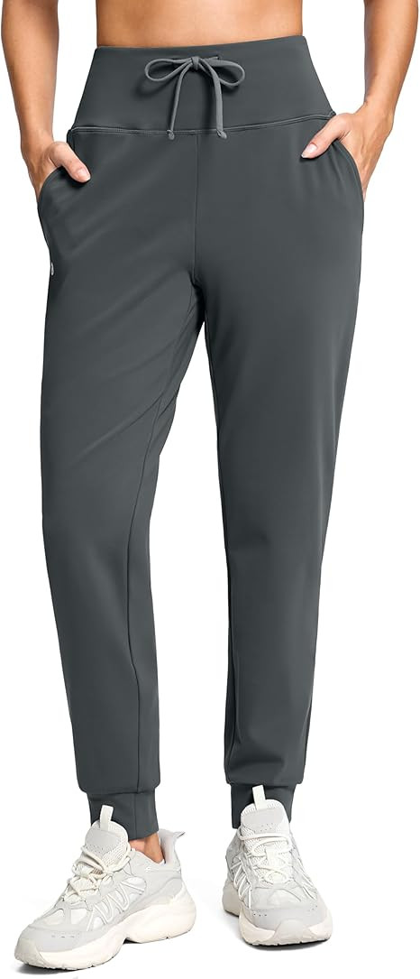 G Gradual Women's Fleece Lined Joggers with Zipper Pocket Water Resistant Running Hiking Pants Wi... | Amazon (US)