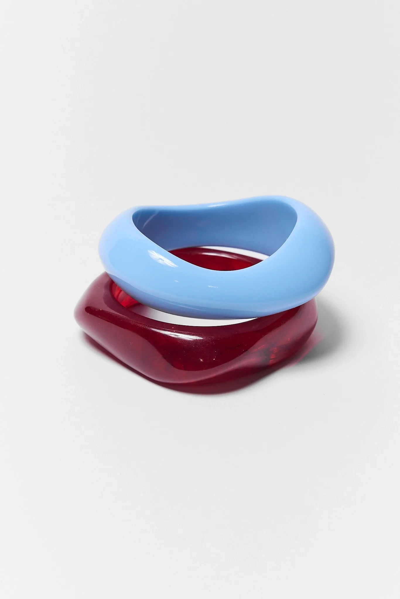 Blue and Burgundy Acrylic Bangle Set | Avara
