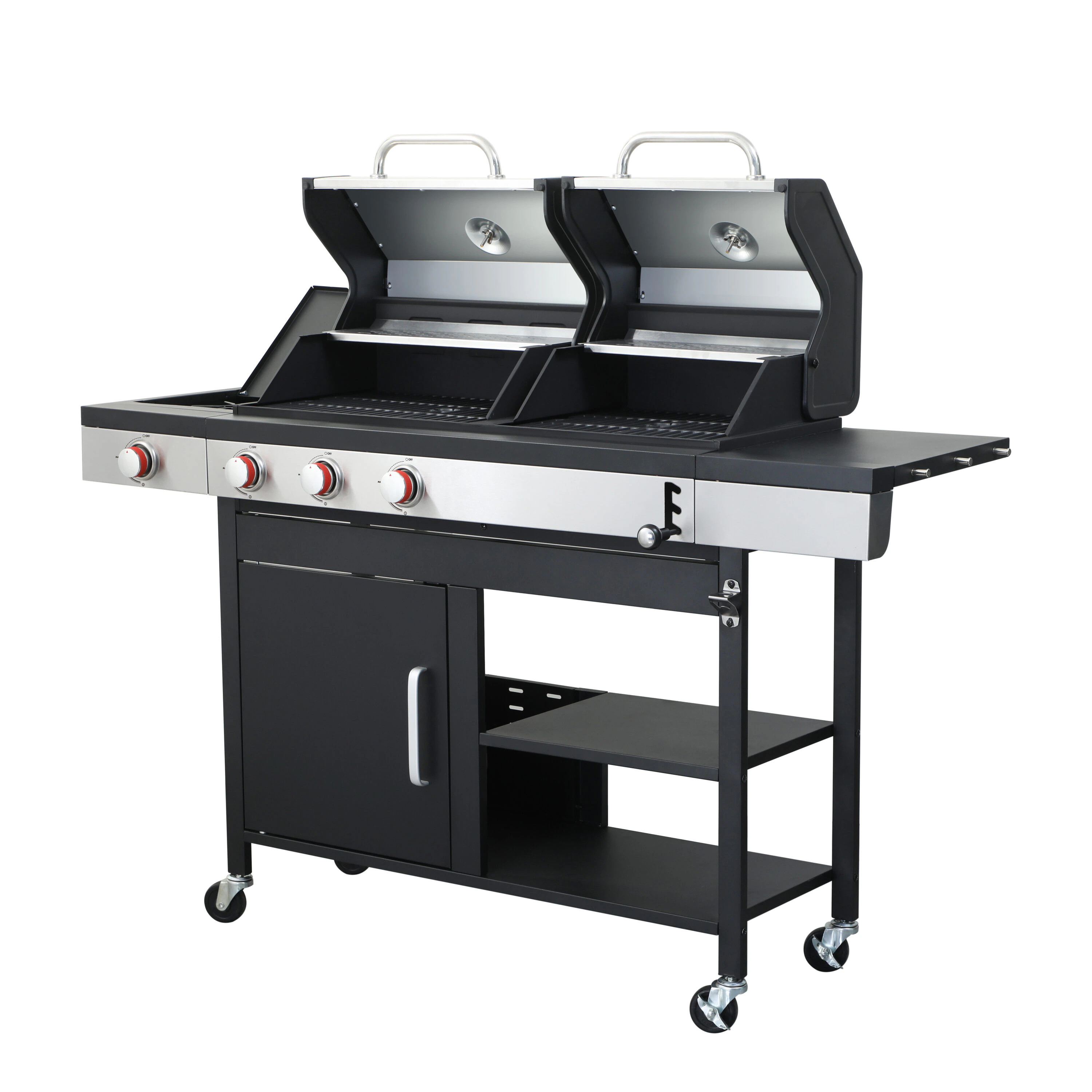 Mondawe Black and Silver 3 -Burner Liquid Propane Gas Grill 1 -Side Burner one_size | MO-RRK76OR | Lowe's