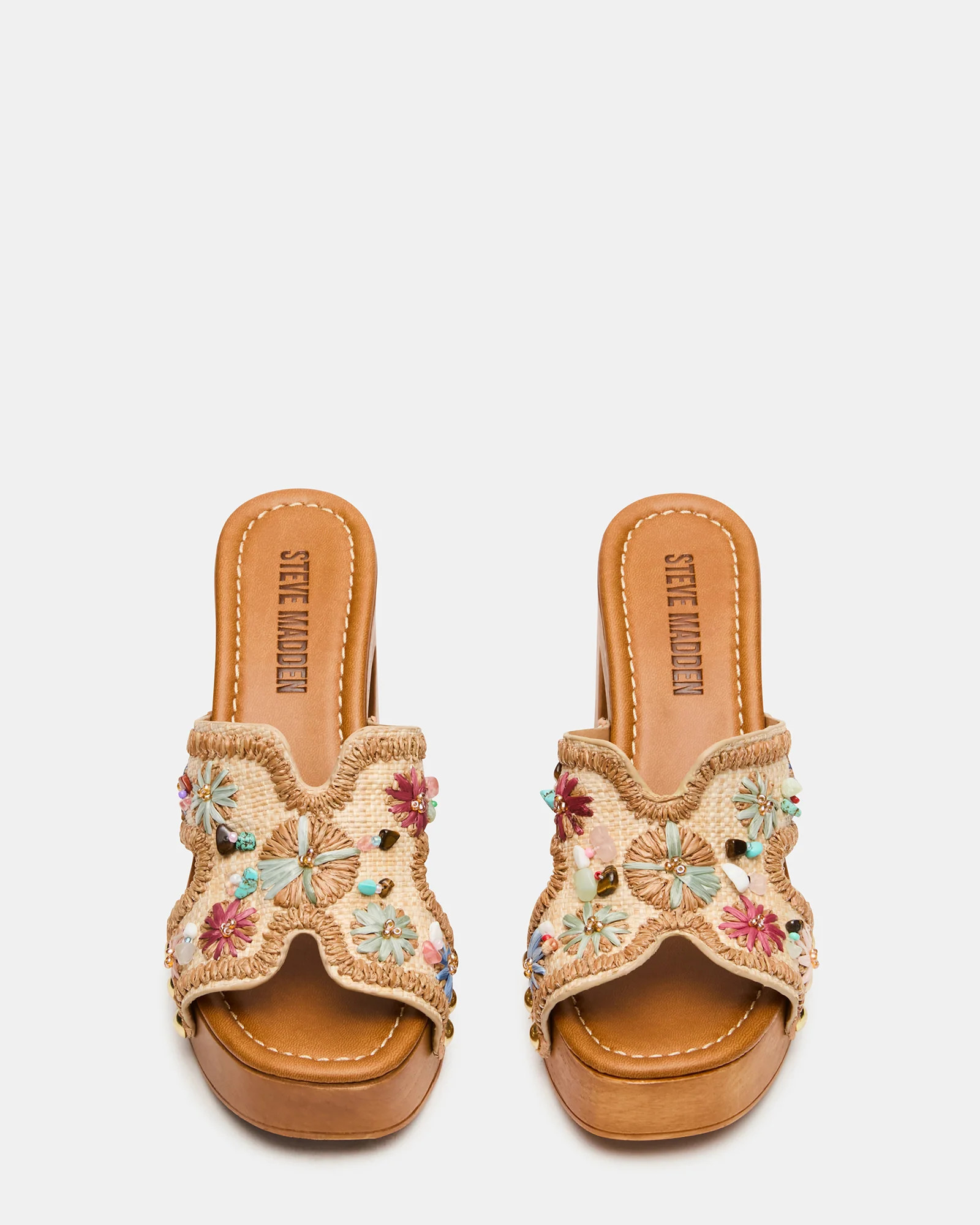 SUNKISSED Embellished Multi Platform Block Heel Studded Women's Sandal | Steve Madden (US)