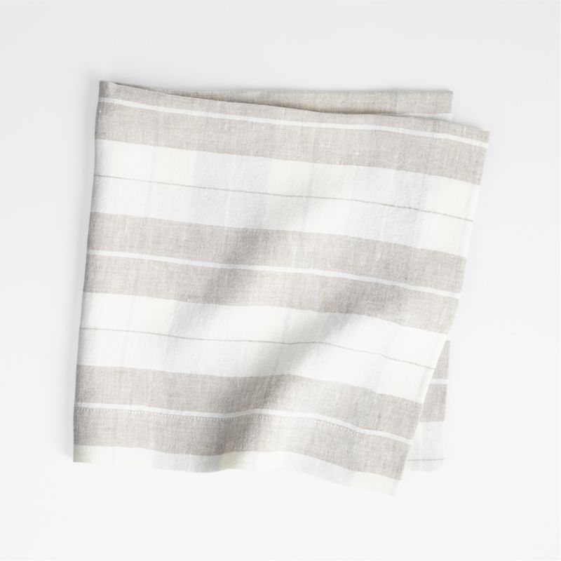 Marin Toasted Tan Plaid Autmn Fall Linen Napkin + Reviews | Crate & Barrel | Crate & Barrel