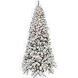 Fraser Hill Farm Silverton Fir Snowy Christmas Tree, 7.5 Feet Tall | Holiday Decoration for The Home | Amazon (US)