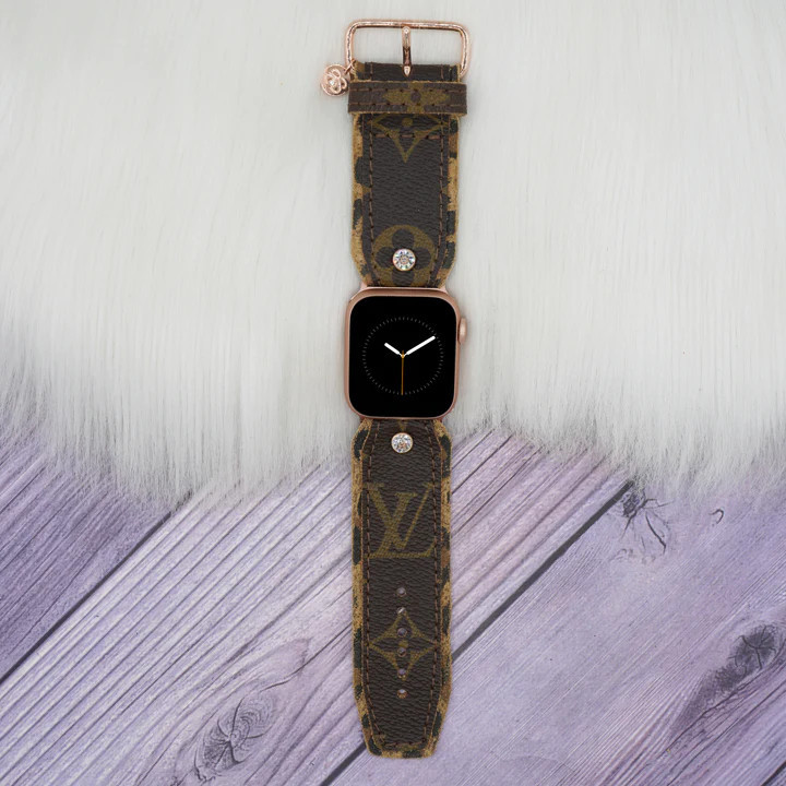 Spark*l Sprinkle - Sivella Band (Sleek) in Upcycled Gold Monogram Tory Burch with Vanilla Camo | Sparkl
