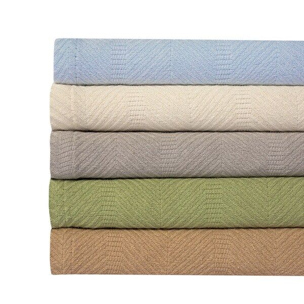 100% Cotton Herringbone Weave Blanket | Bed Bath & Beyond